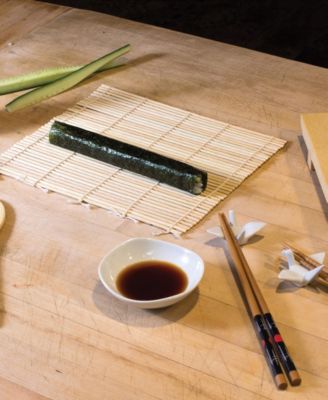 Helen’s Asian Kitchen Sushi Rolling Set, Includes 2 Sushi Mats 2 Rice Paddles and 10-Pair Silk Wrapped Bamboo Chopsticks