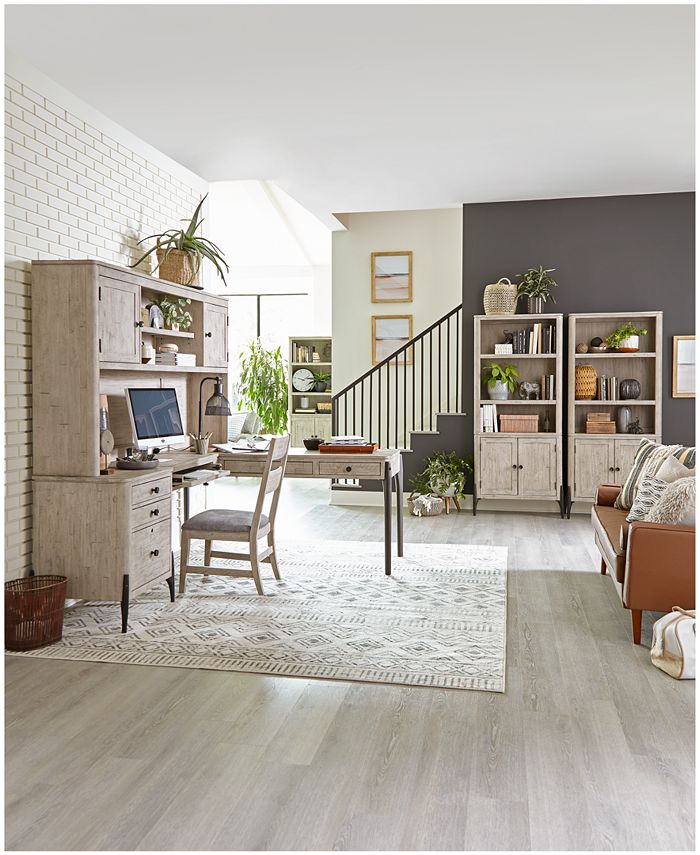 Furniture Zane 5PC Set Modular Desk Set (Modular Keyboard Tray, Writing Desk, Modular File, 2