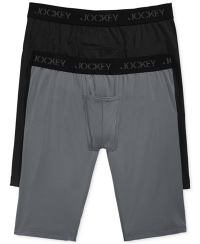 Jockey Men's Tagless Microfiber Sport Performance Quad Shorts 2-Pack