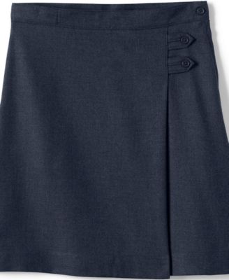 Big Girls School Uniform Solid A-line Skirt Below the Knee