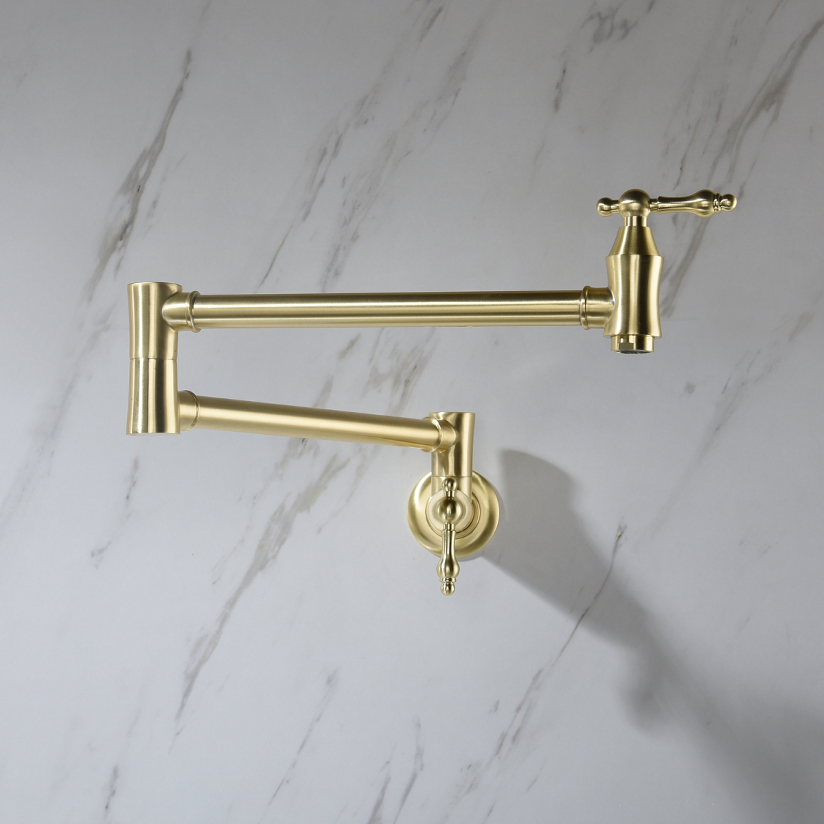 Waterfall Spout Bathroom Faucet, Single Handle Bathroom Vanity Sink Faucet - Gold