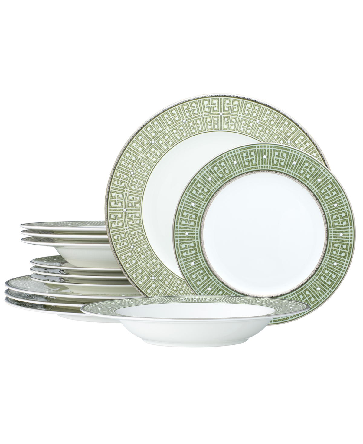 Noritake Infinity Green Platinum Piece Set, Service For 4 In Green Platinum