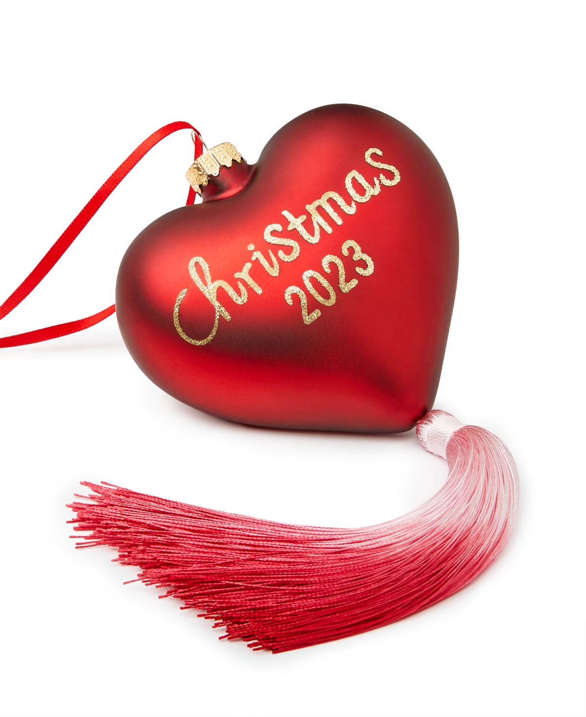Holiday Lane Burgundy And Blush Heart Ornament, Exclusively At Macy's In No Color