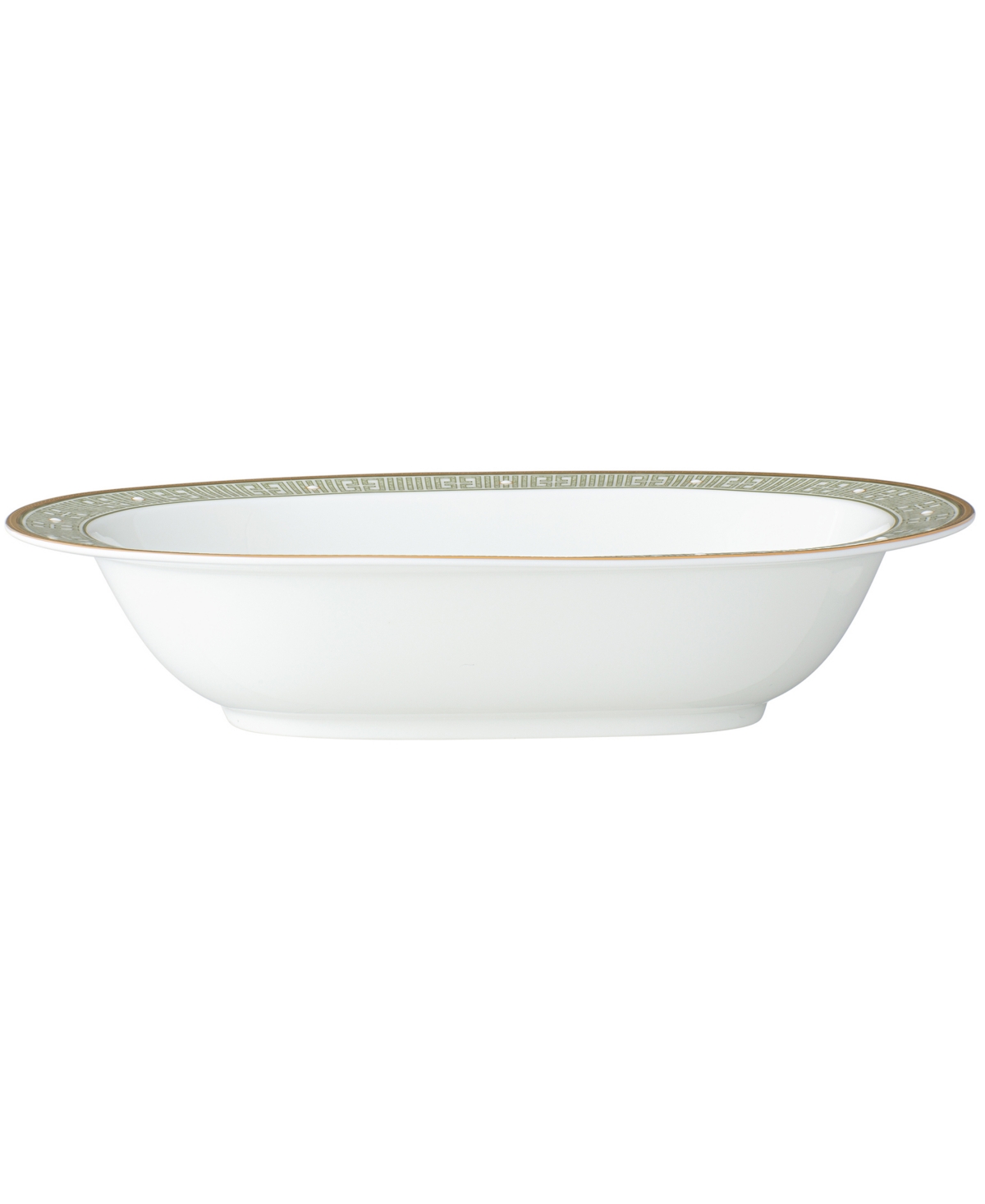 Noritake Infinity Oval Vegetable Bowl 24 oz In Green Gold