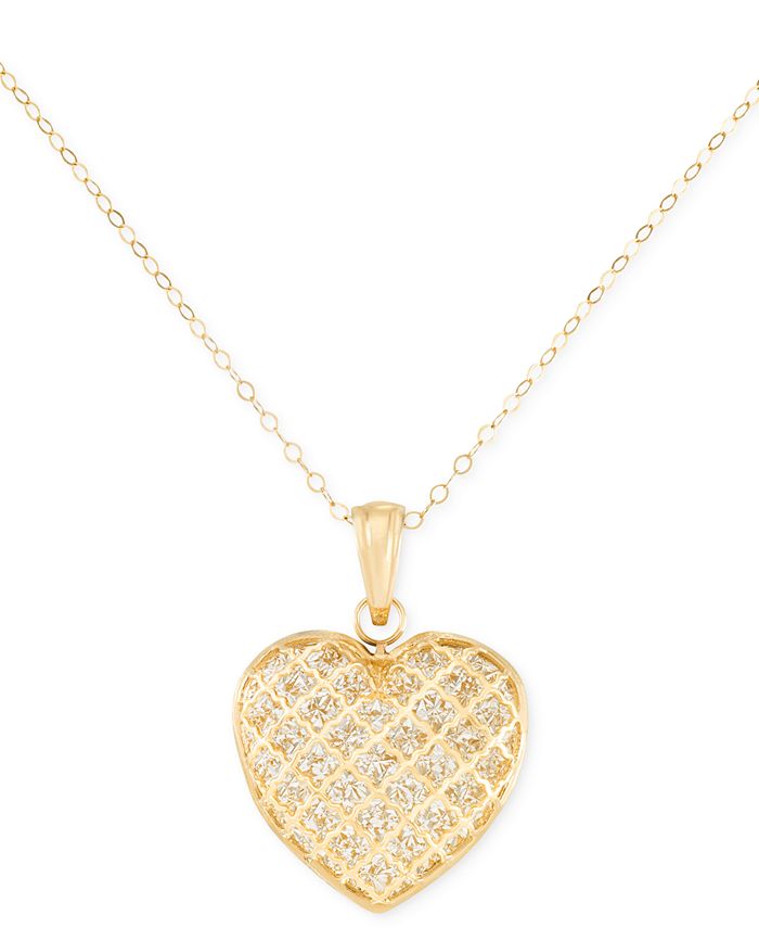 Macy's heart necklace deals gold