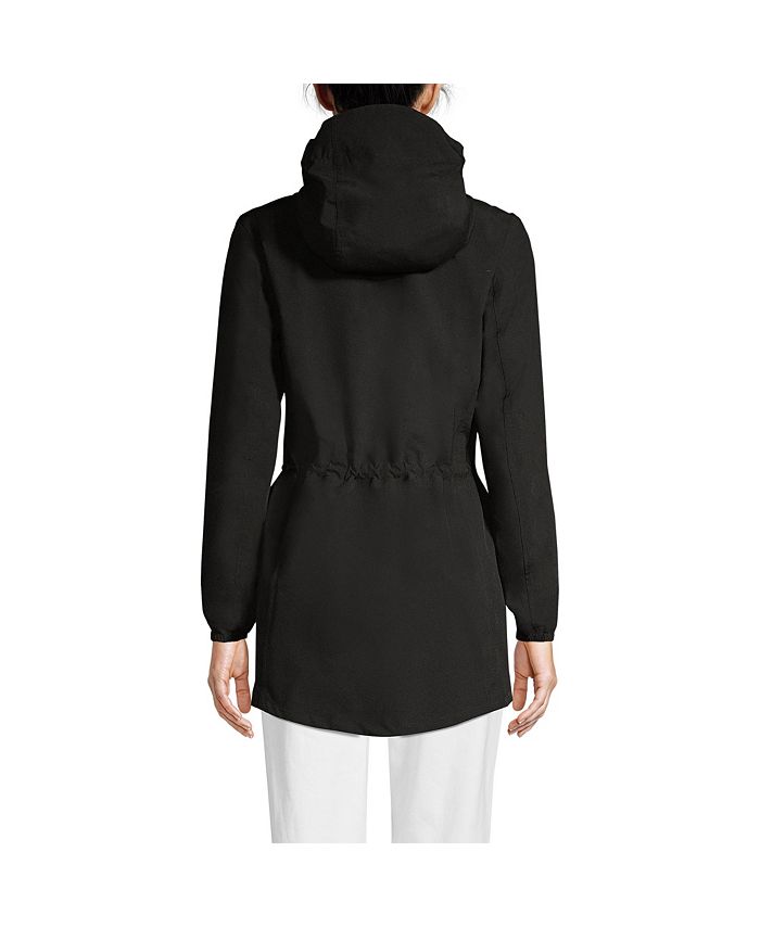 Lands' End Petite Waterproof Hooded Packable Raincoat Macy's