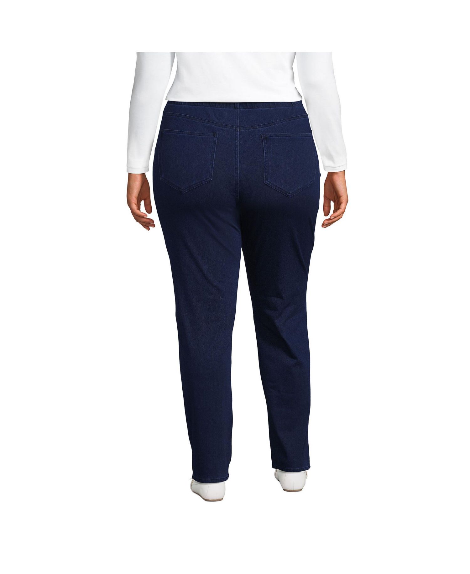 Women's Plus Size Starfish Mid Rise Knit Denim Straight Jeans