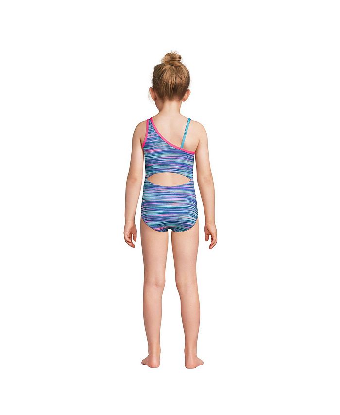 Lands' End Child Girls One Shoulder One Piece Swimsuit & Reviews Kids Macy's