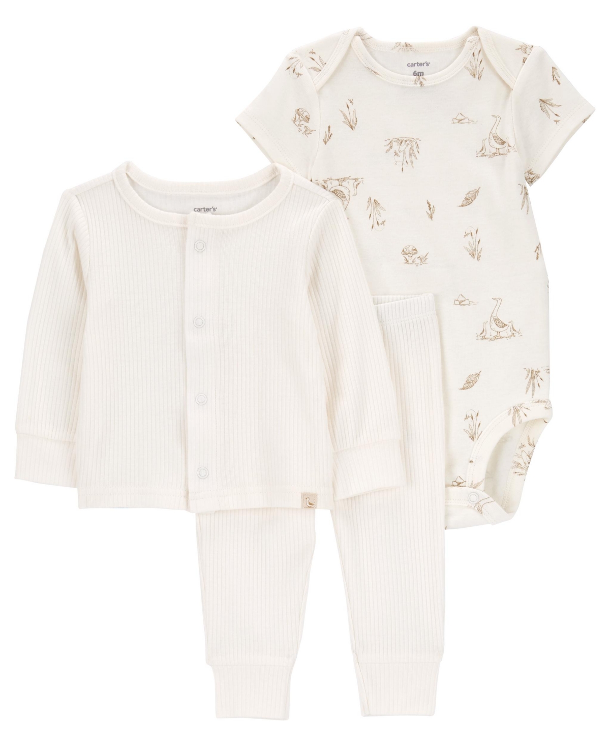 Carter's Baby Boys Or Baby Girls Little Cardigan, Bodysuit And Pants, 3 Piece Set In White