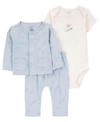 Baby Boys Little Cardigan, Bodysuit and Pants, 3 Piece Set