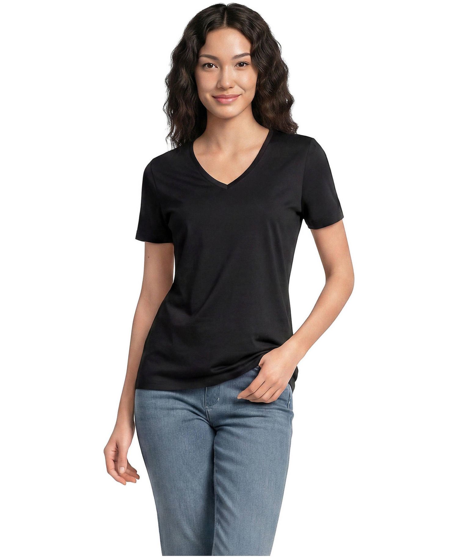 Women's Relaxed Supima Cotton V-Neck T-Shirt