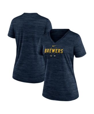 Youth Nike Heathered Navy Milwaukee Brewers Authentic Collection Velocity  Practice Performance T-Shirt