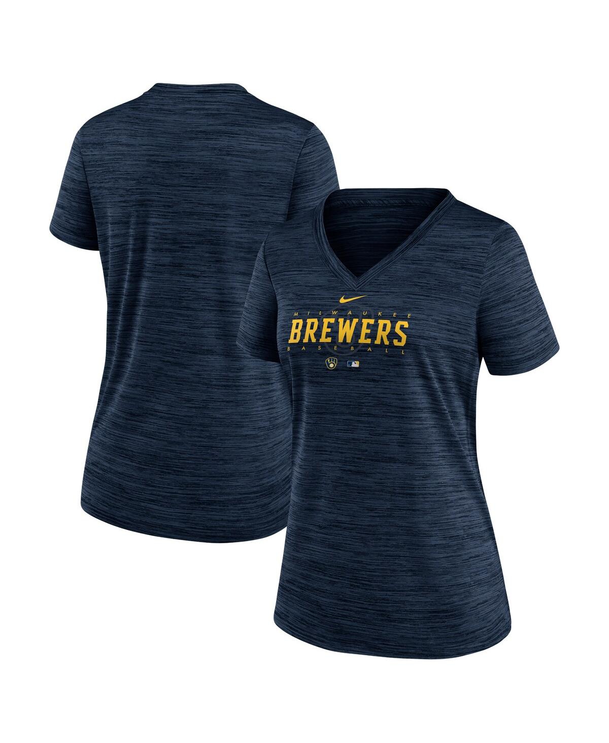 Nike Milwaukee Brewers Authentic Collection Practice Velocity  Women's Dri-fit Mlb T-shirt In Blue