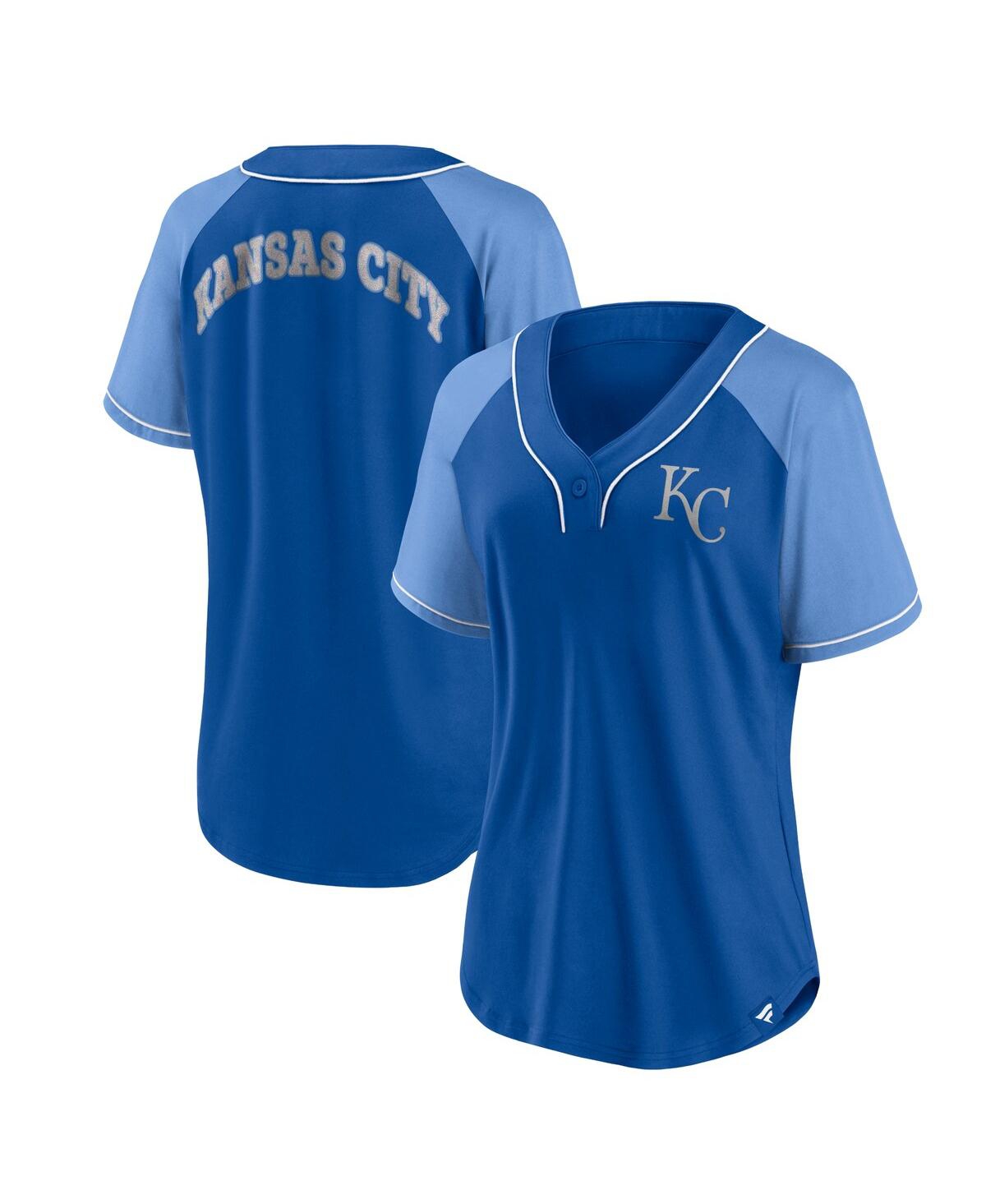 Fanatics Branded Royal Kansas City Royals Ultimate Style Raglan V-neck T-shirt In Royal
