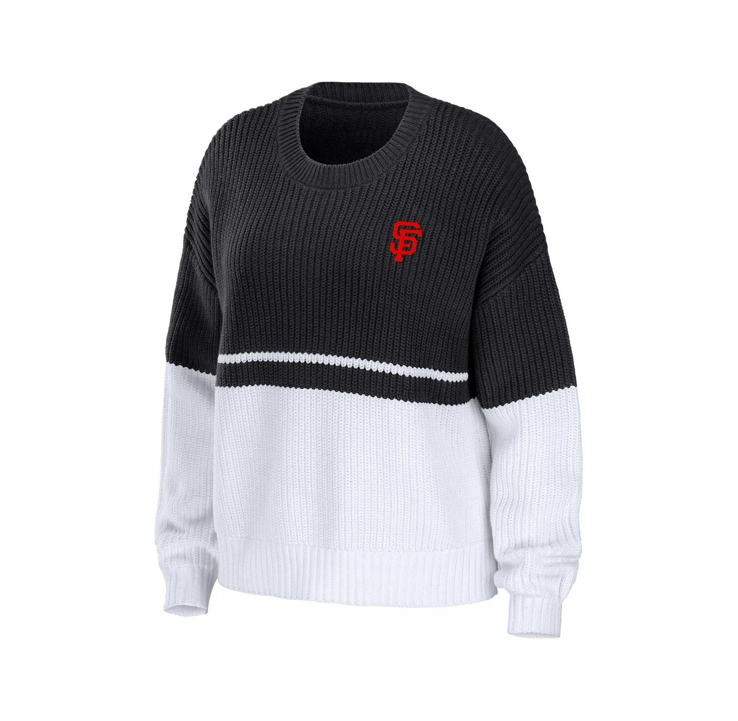 Women's Black, White San Francisco Giants Chunky Pullover Sweater