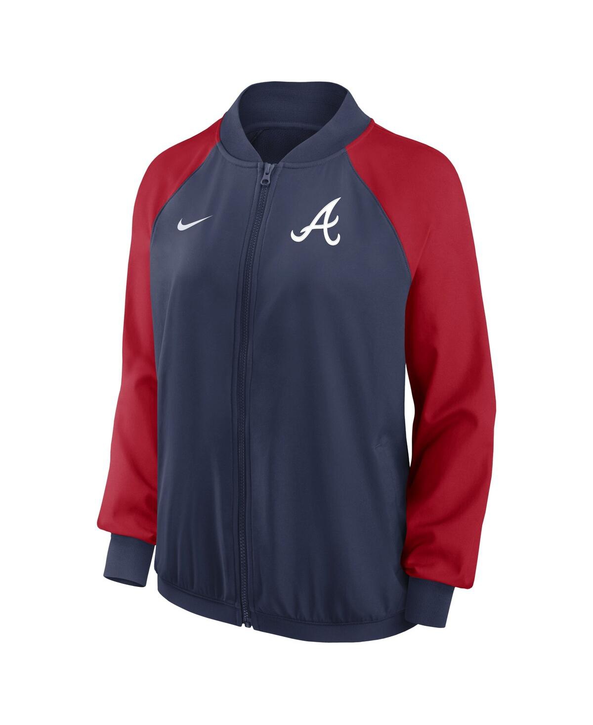 Shop Nike Women's  Navy Atlanta Braves Authentic Collection Team Raglan Performance Full-zip Jacket