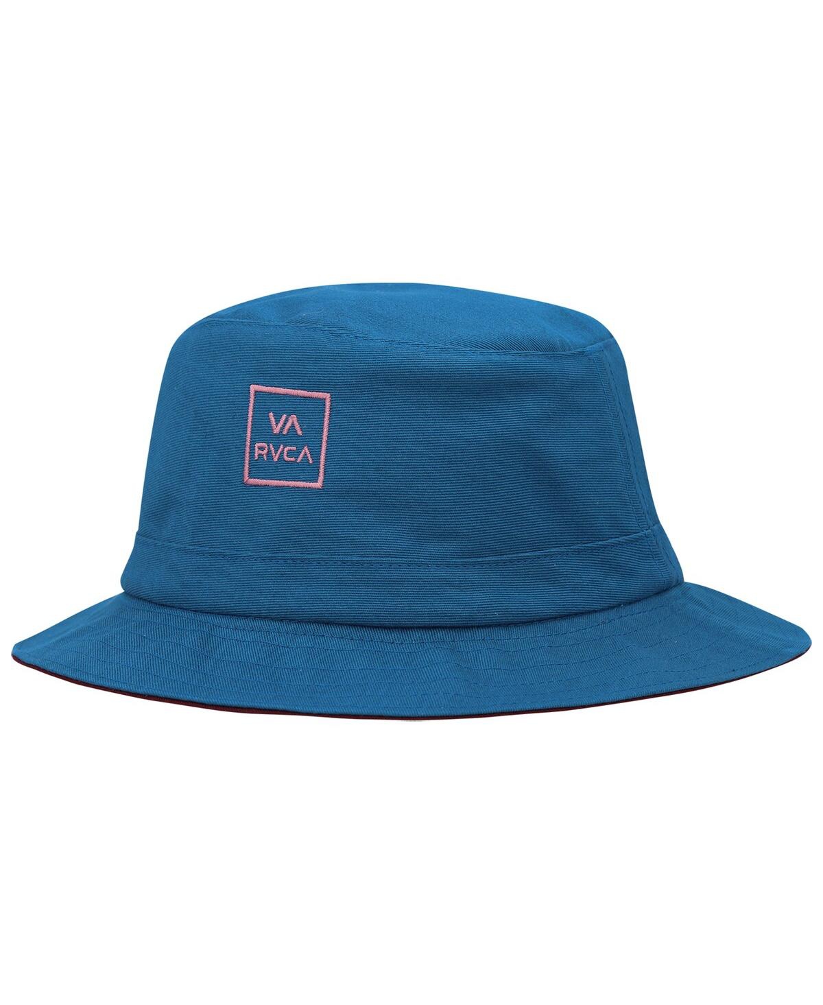 Shop Rvca Men's  Blue, Maroon Reversible Bucket Hat In Blue,maroon