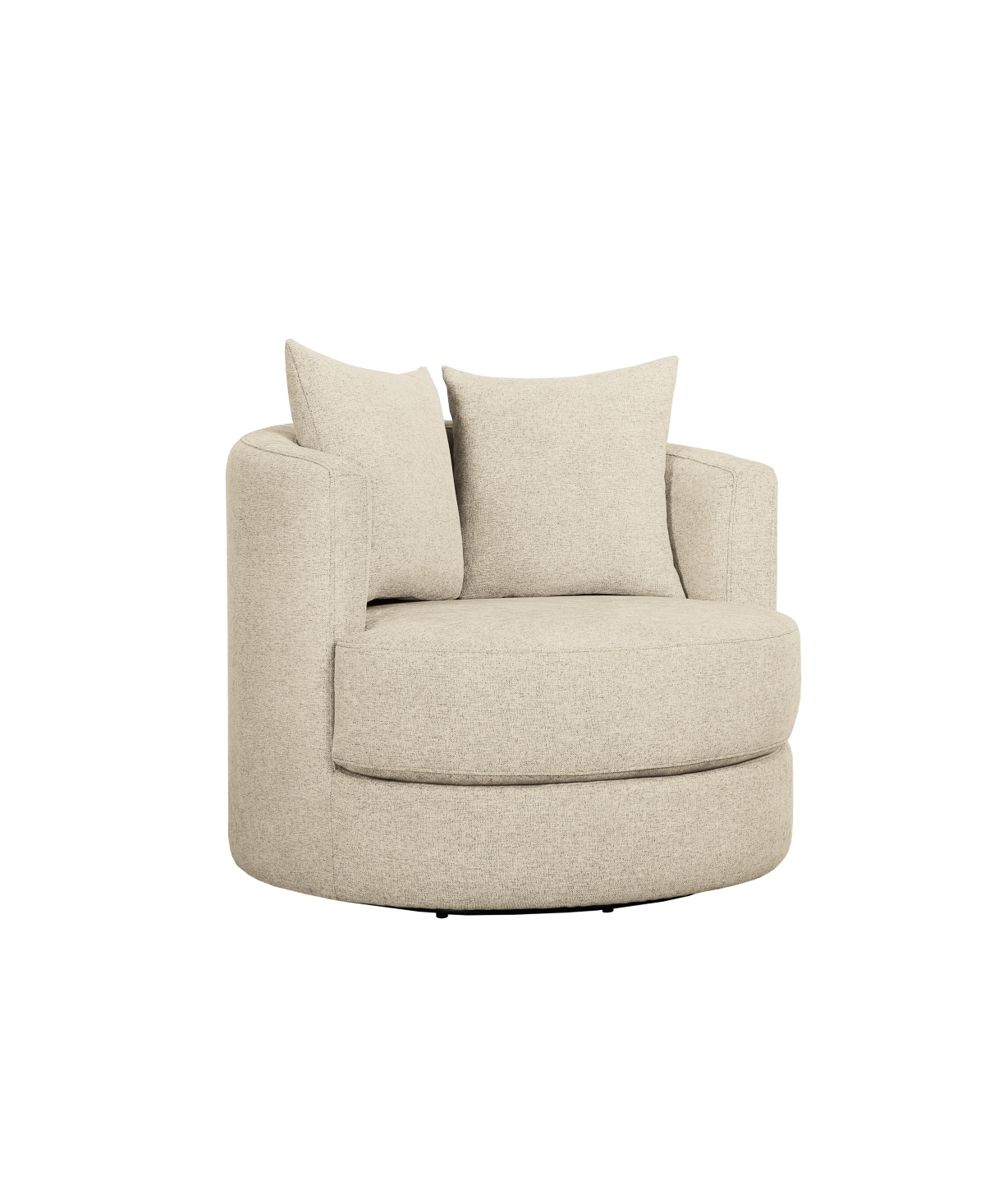Abbyson Living Elizabeth 38" Stain-resistant Fabric Swivel Chair In Sand
