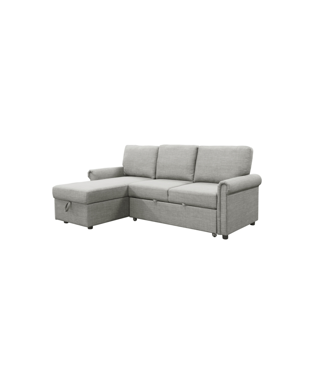Abbyson Living Hamilton 2 Piece Storage Sofa Bed Reversible Sectional In Light Gray