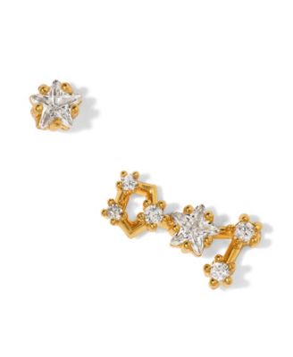Girls Crew Faux Cubic Zirconia Constellation Stud Earrings - Virgo