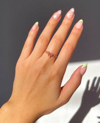 Pink Faux Cubic Zirconia Pretty in Pink Bow Ring