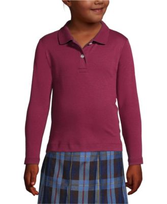 Girls Long Sleeve Feminine Fit Interlock Polo Shirt