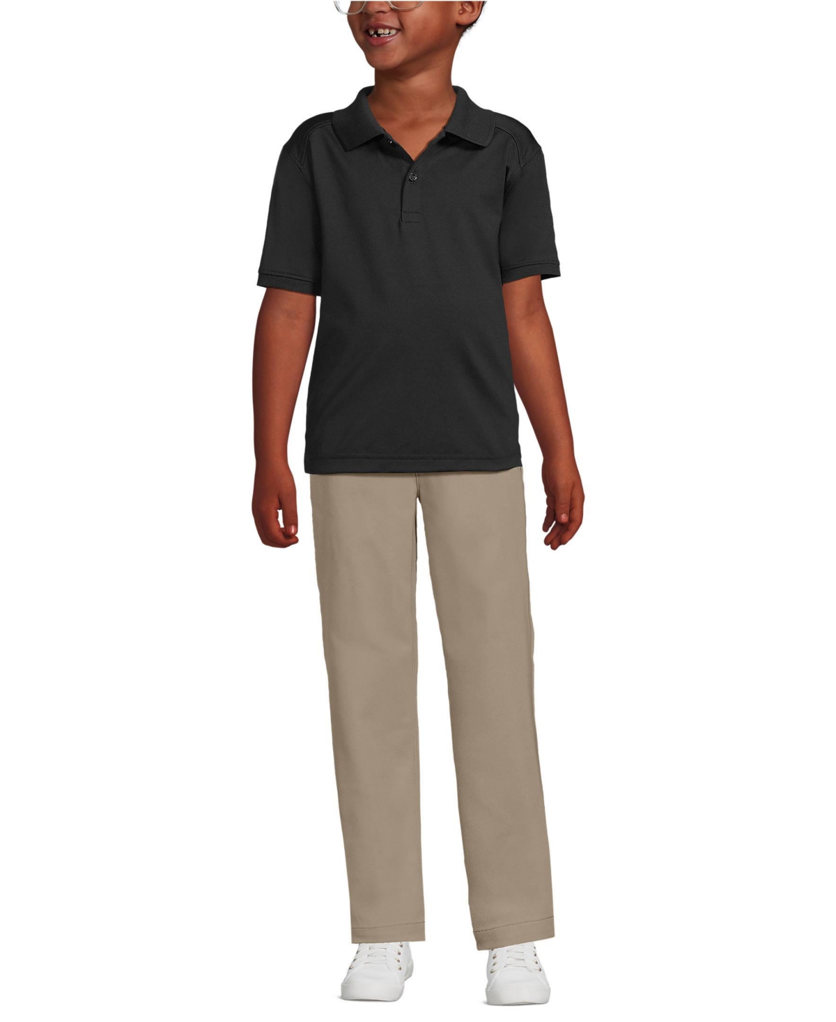 Lands' End Girls Short Sleeve Rapid Dry Polo Shirt