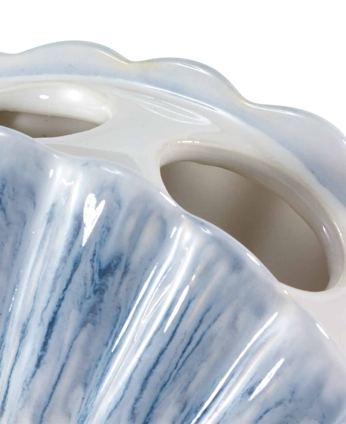 Avanti Abstract Coastal Seashells & Coral Ceramic Toothbrush Holder