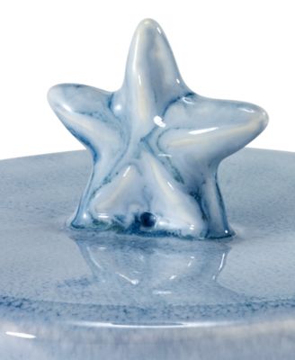 Abstract Coastal Seashells & Coral Ceramic Covered Jar