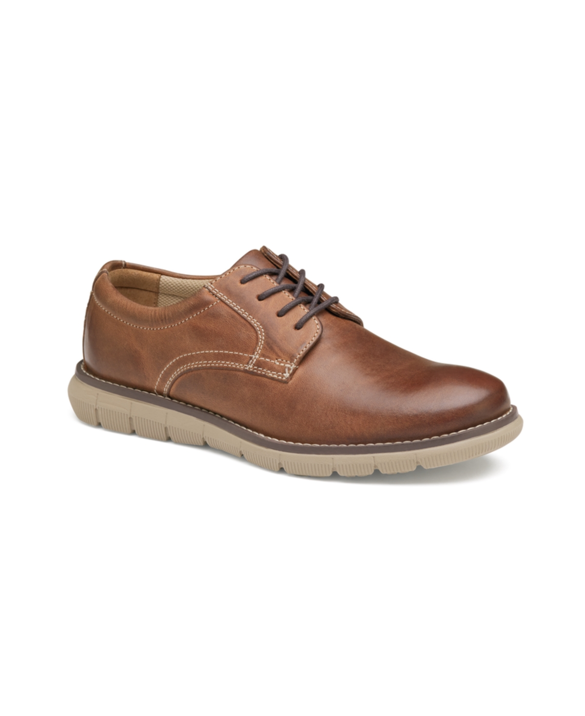 Johnston & Murphy Holden Plain Toe Derby In Brown Leather