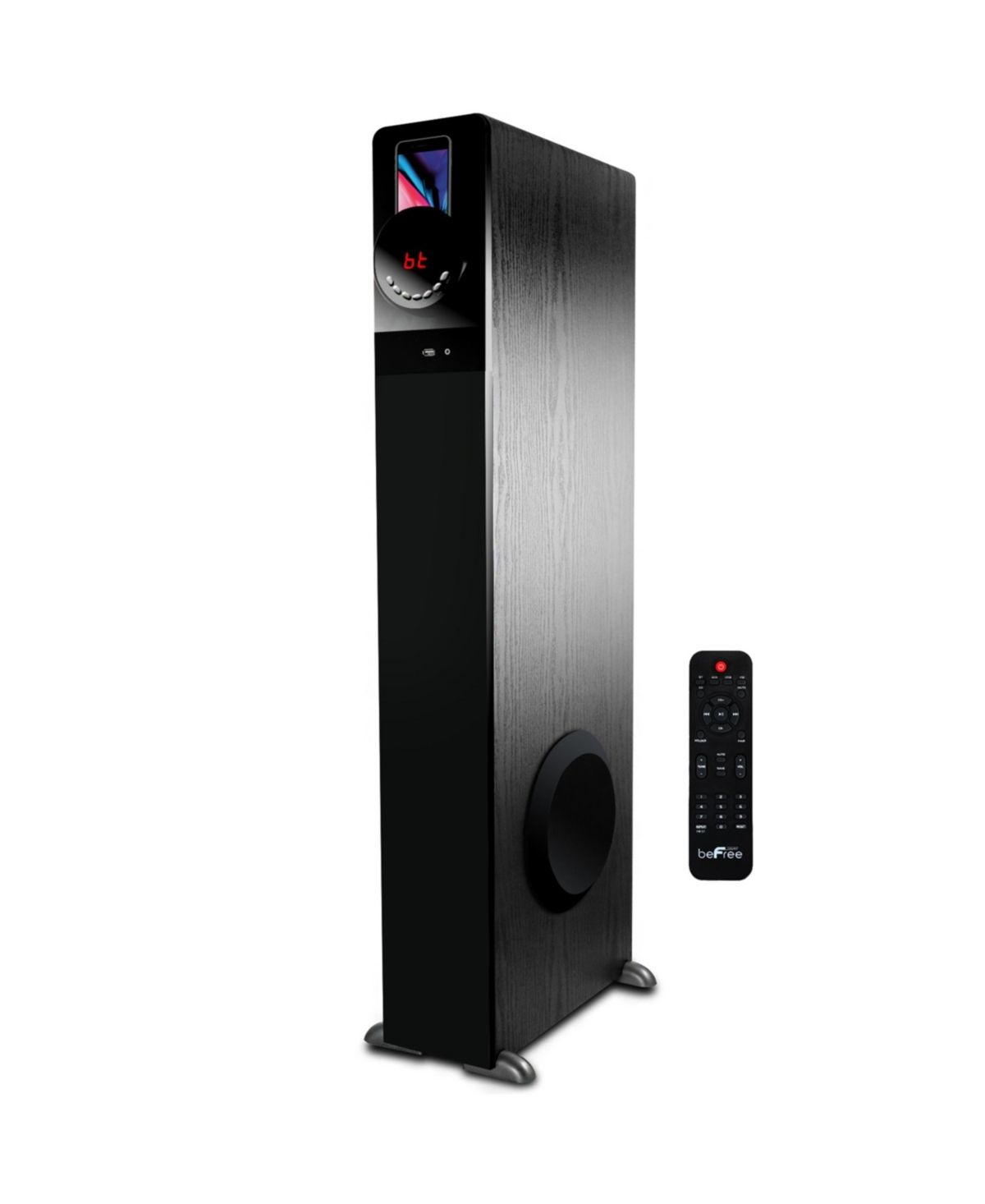 beFree Sound Bluetooth Powered Tower Speaker in Black - Black