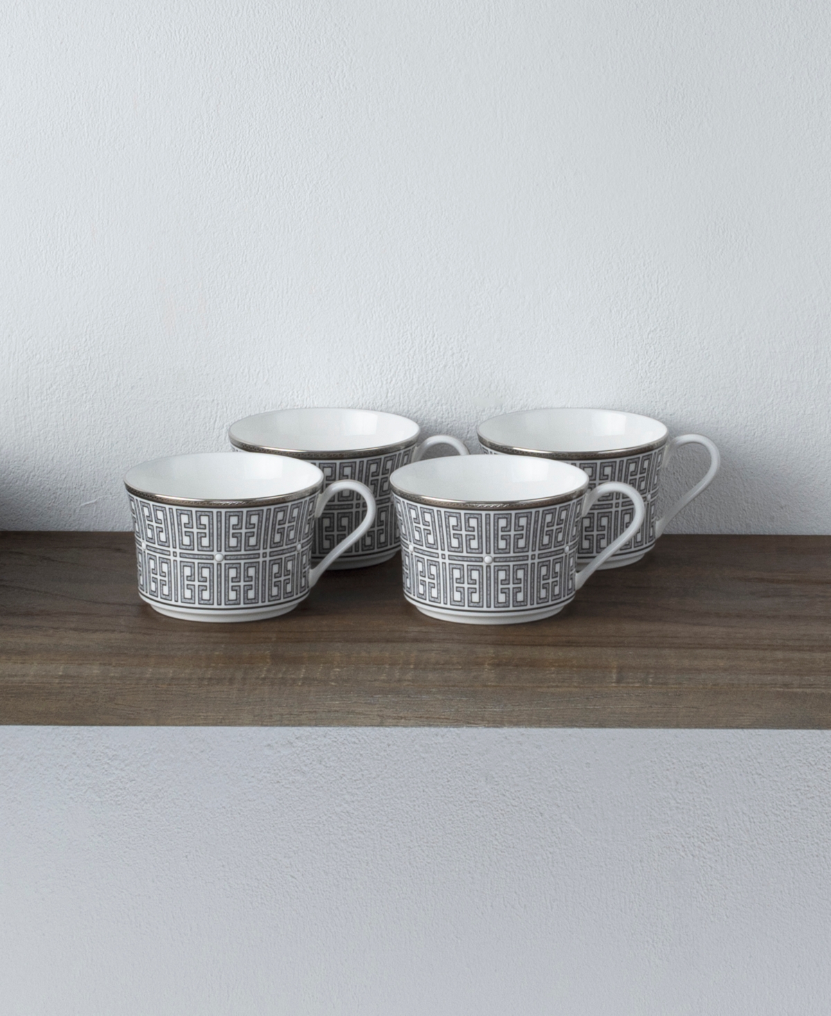 Noritake Infinity Graphite 4 Piece Cup Set, Service For 4 In Graphite