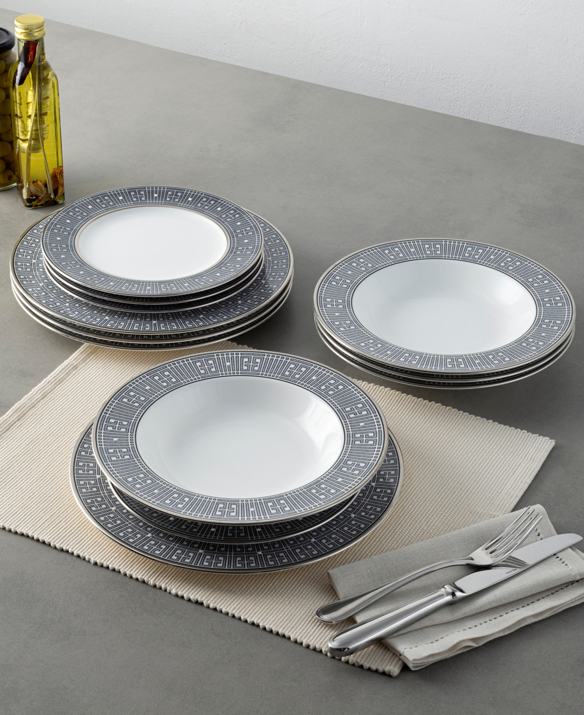 Noritake Infinity Graphite 4 Piece Salad Plate Set, Service For 4 In Graphite