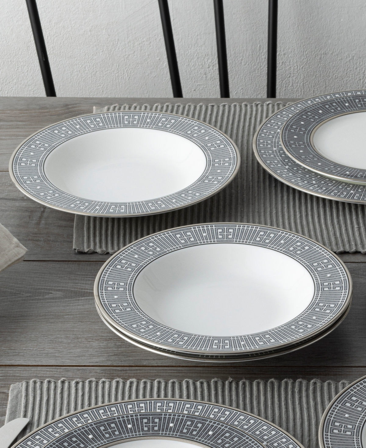 Noritake Infinity Graphite 4 Piece Soup Bowl Set 12 Oz, Service For 4 In Graphite