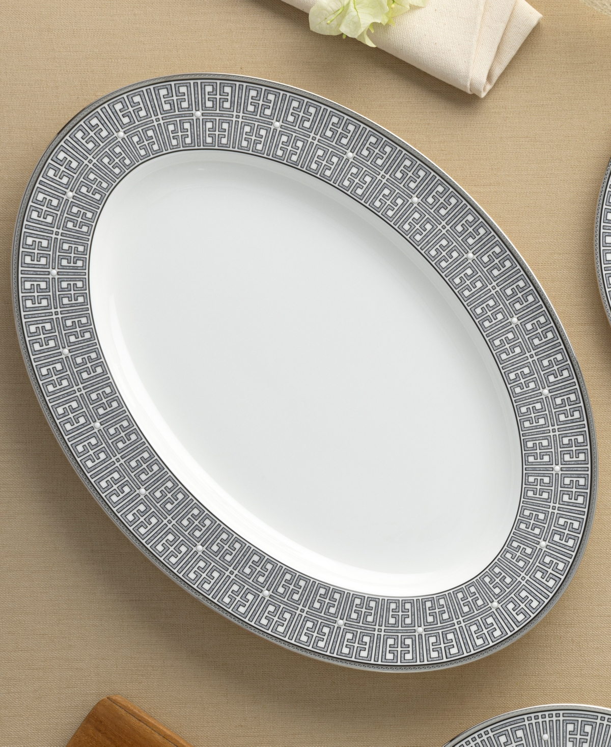 Noritake Graphite Oval Platter, 16" In Graphite