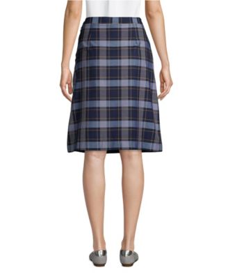 Women's Plaid A-line Skirt Below the Knee
