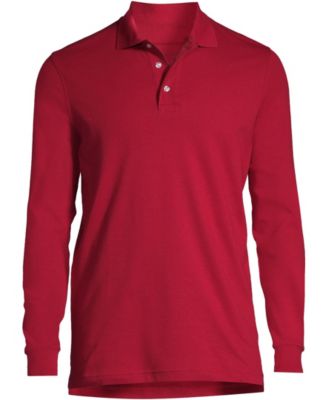 Men's School Uniform Long Sleeve Interlock Polo Shirt