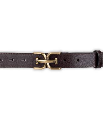 Women's Slim Double-E Plaque Buckle Belt