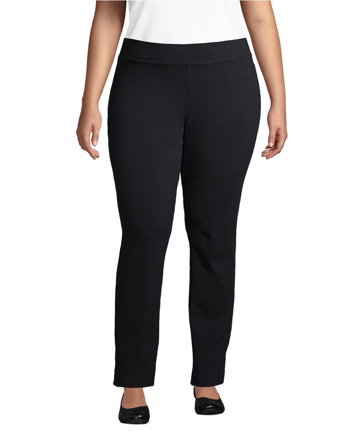 Lands' End Plus Size Starfish Mid Rise Slim Leg Pants