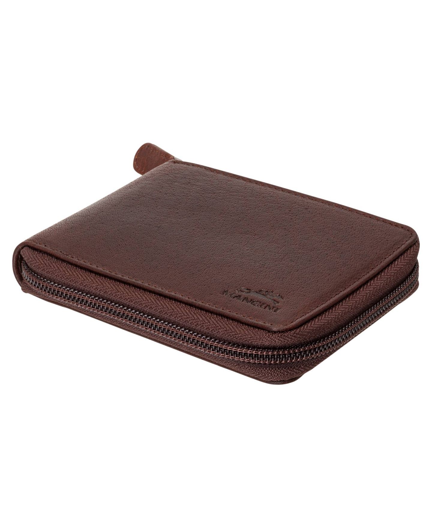 Мужской кошелёк Mancini Buffalo RFID Secure Zippered Billfold Wallet with Removable Passcase, цвет: Коричневый — фото 6