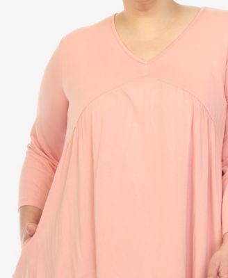 Plus Size Empire Cut V-neck Tunic Top