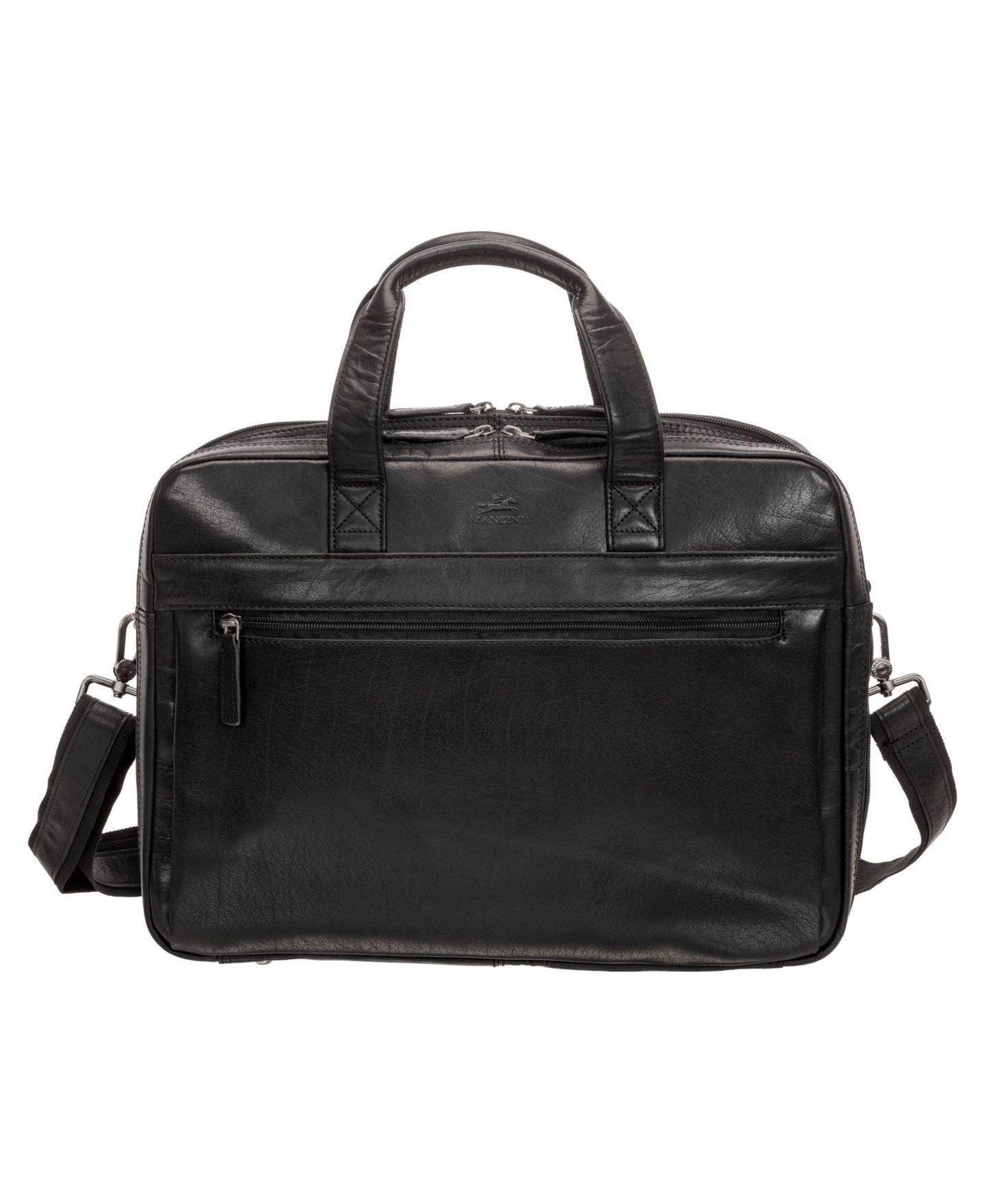 Мужская сумка Mancini Buffalo Double Compartment Briefcase for 15.6" Laptop and Tablet, цвет: Чёрный — фото 1