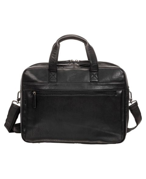 Мужская сумка Mancini Buffalo Double Compartment Briefcase for 15.6" Laptop and Tablet, цвет: Чёрный