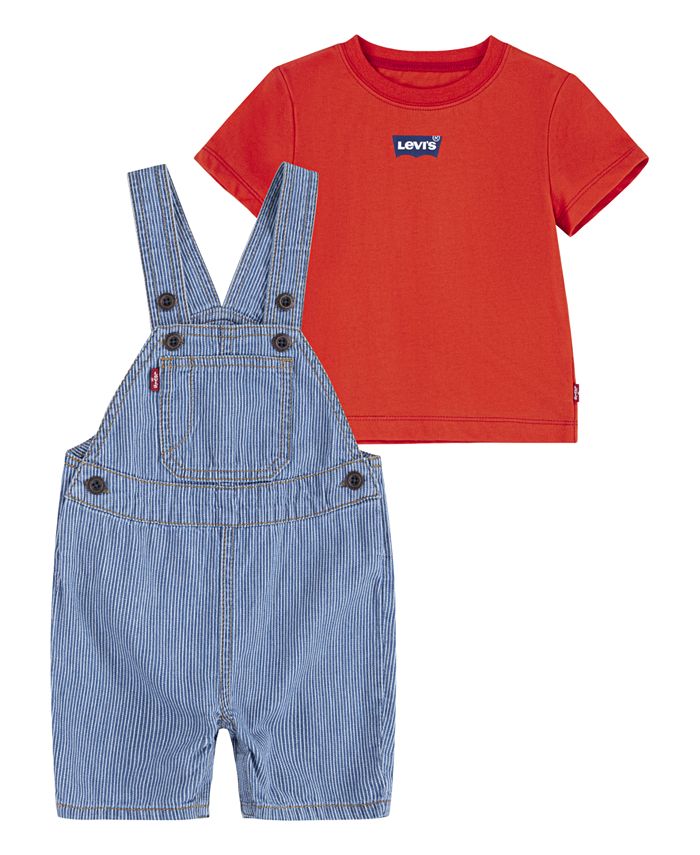Levi's Baby Boys Mini Batwing Shirt and Shortalls, 2 Piece Set - Macy's