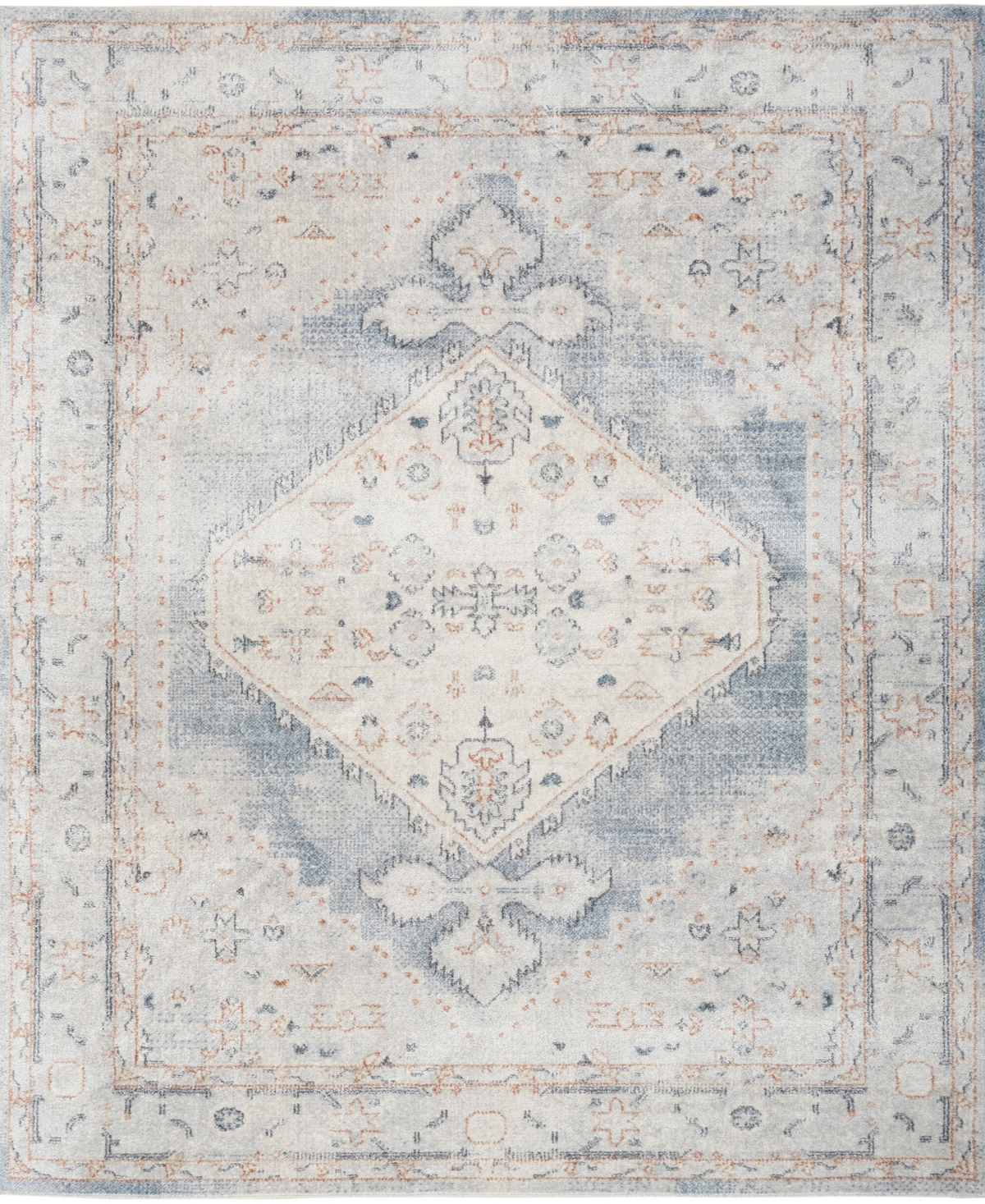 Nourison Astra Machine Washable Asw11 7'10" X 10' Area Rug In Mist