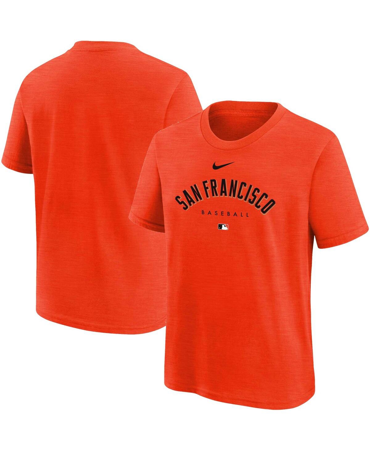 Nike Kids' Big Boys And Girls  Orange San Francisco Giants Authentic Collection Early Work Tri-blend T-shir