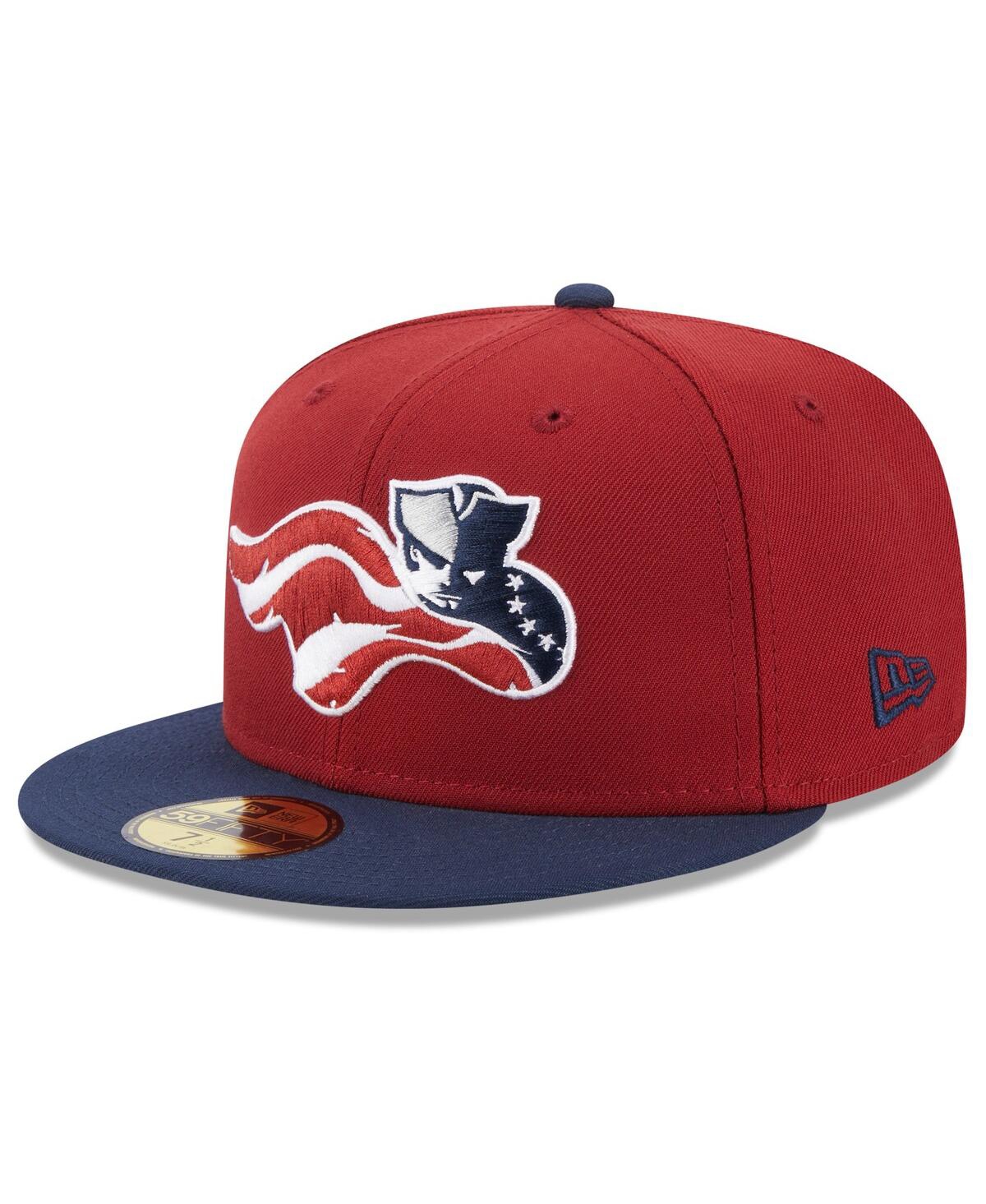 New Era Men's  Red Somerset Patriots Authentic Collection Alternate Logo 59fifty Fitted Hat