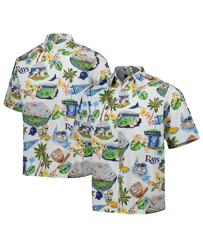 Reyn Spooner Men's White Tampa Bay Rays Scenic Button-Up Shirt