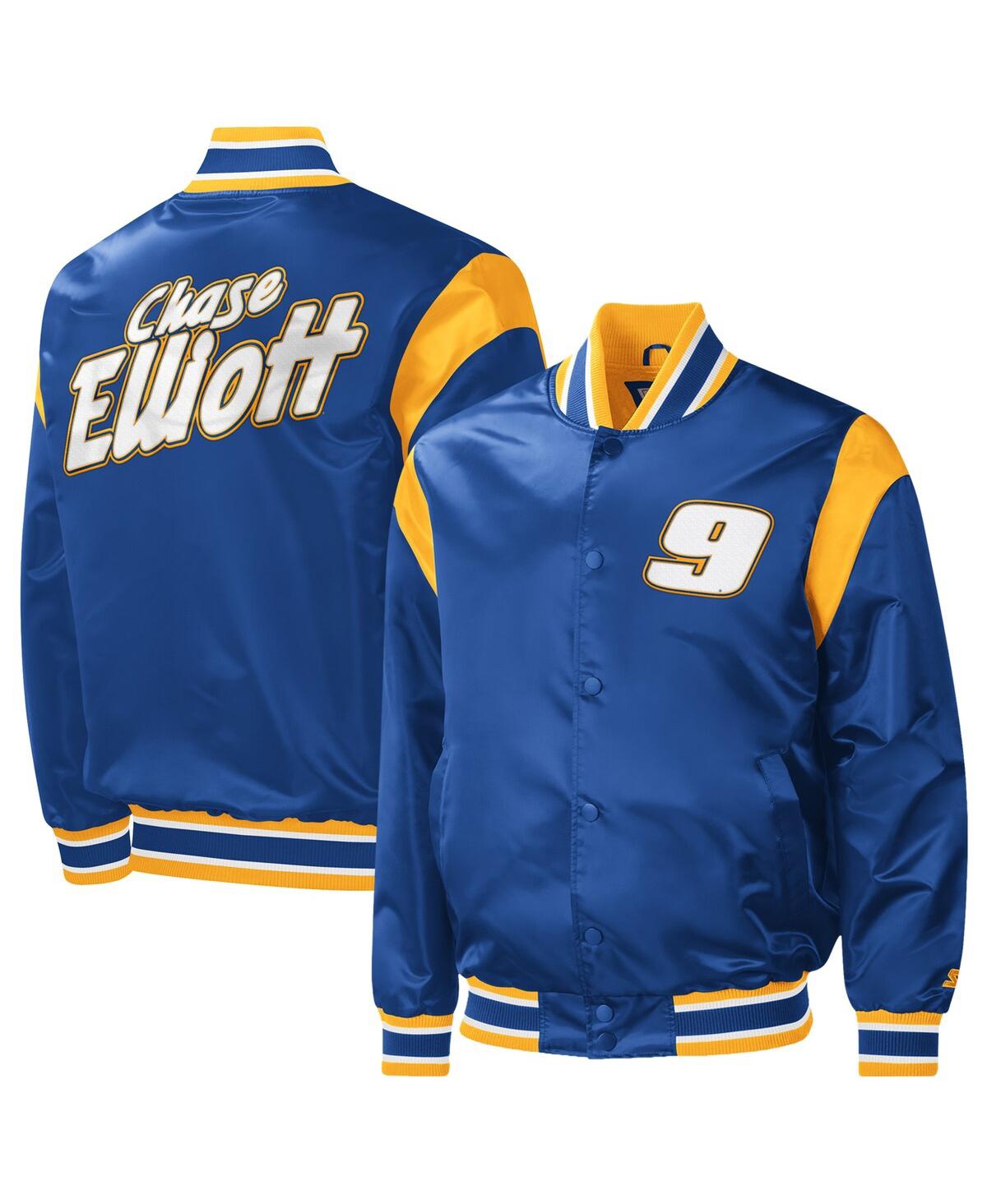 Starter Royal Chase Elliott Force Play Full-snap Varsity Jacket In Royal