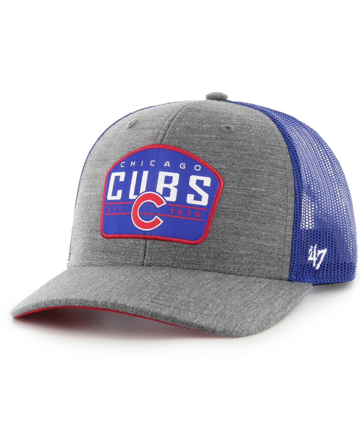 47 Brand Men's ' Charcoal Chicago Cubs Slate Trucker Snapback Hat In Charcoal